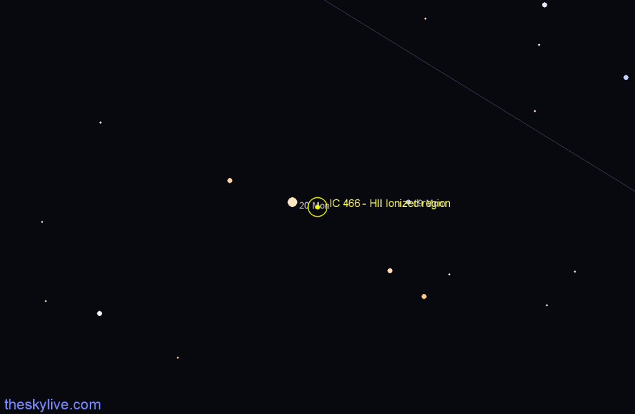 Finder chart IC 466 - HII Ionized region in Monoceros star