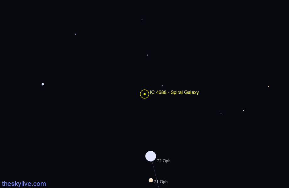 Finder chart IC 4688 - Spiral Galaxy in Ophiuchus star
