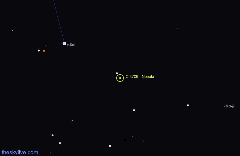 Finder chart IC 4706 - Nebula in Sagittarius star