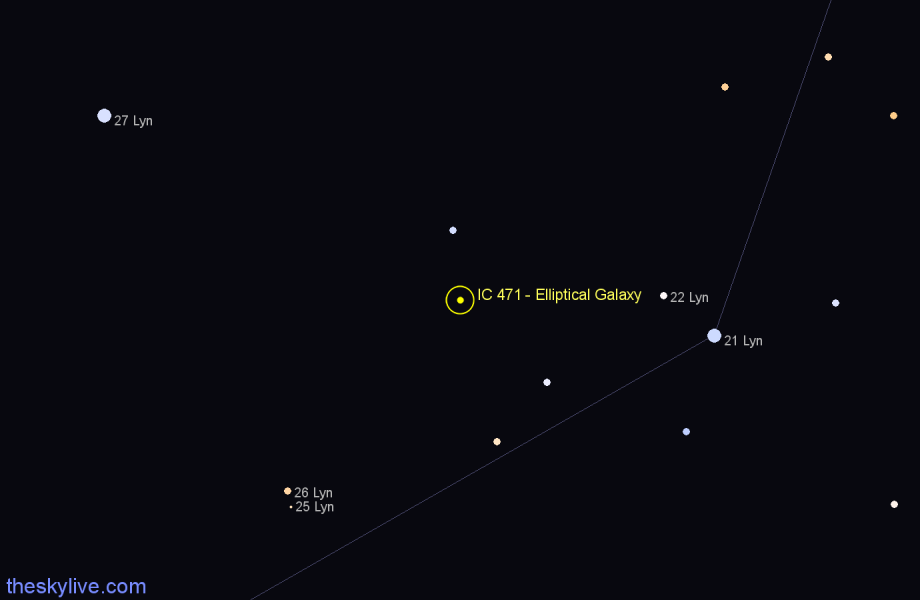 Finder chart IC 471 - Elliptical Galaxy in Lynx star