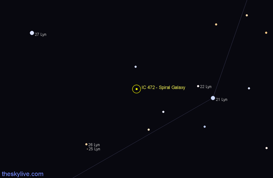 Finder chart IC 472 - Spiral Galaxy in Lynx star