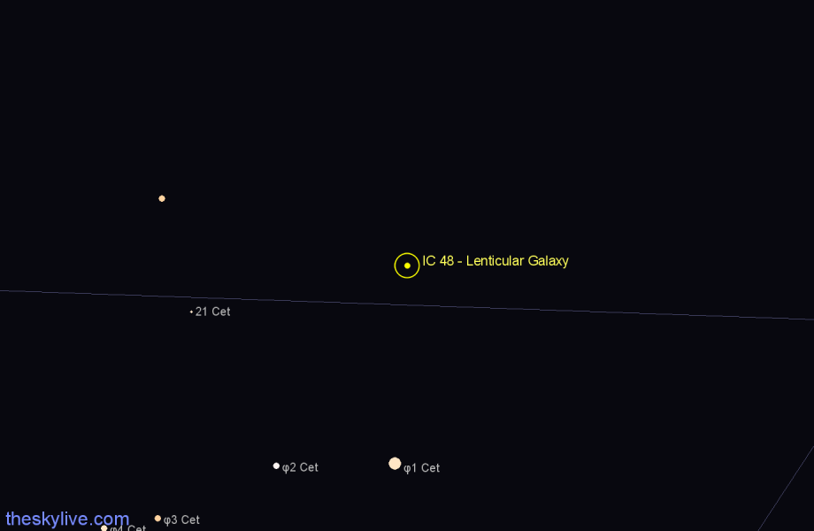 Finder chart IC 48 - Lenticular Galaxy in Cetus star