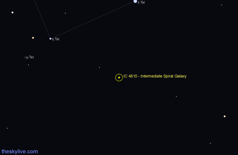Finder chart IC 4810 - Intermediate Spiral Galaxy in Telescopium star