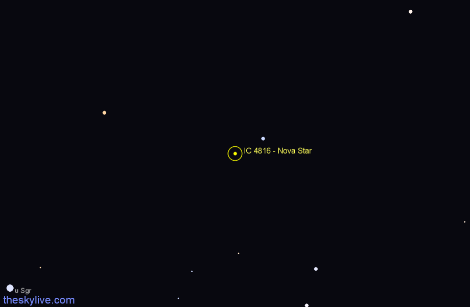 Finder chart IC 4816 - Nova Star in Sagittarius star