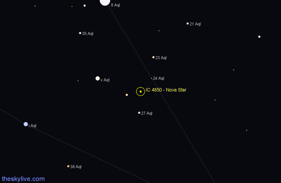 Finder chart IC 4850 - Nova Star in Aquila star