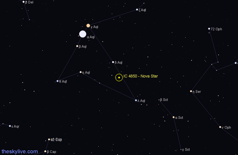 Finder chart IC 4850 - Nova Star in Aquila star