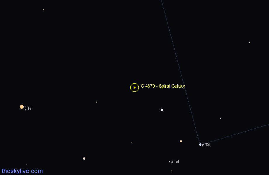 Finder chart IC 4879 - Spiral Galaxy in Telescopium star
