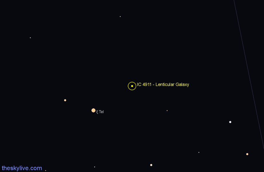 Finder chart IC 4911 - Lenticular Galaxy in Telescopium star