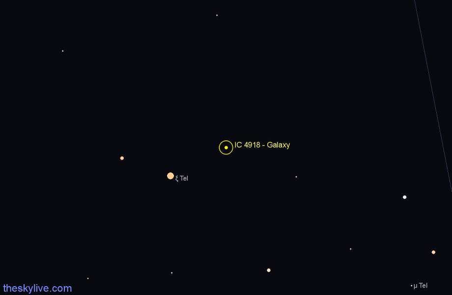 Finder chart IC 4918 - Galaxy in Telescopium star