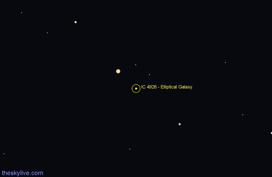 Finder chart IC 4926 - Elliptical Galaxy in Sagittarius star