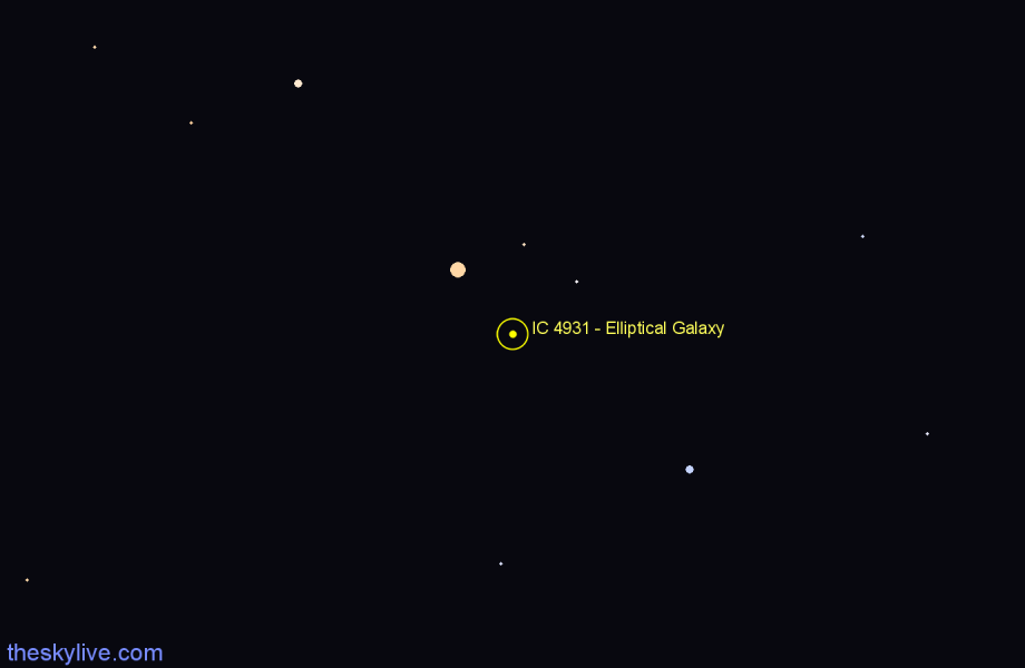 Finder chart IC 4931 - Elliptical Galaxy in Sagittarius star