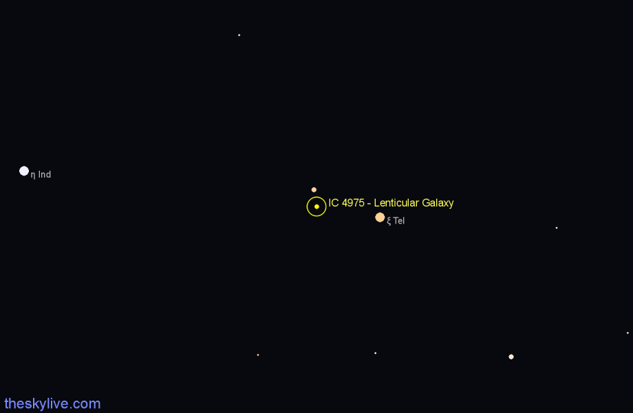 Finder chart IC 4975 - Lenticular Galaxy in Telescopium star