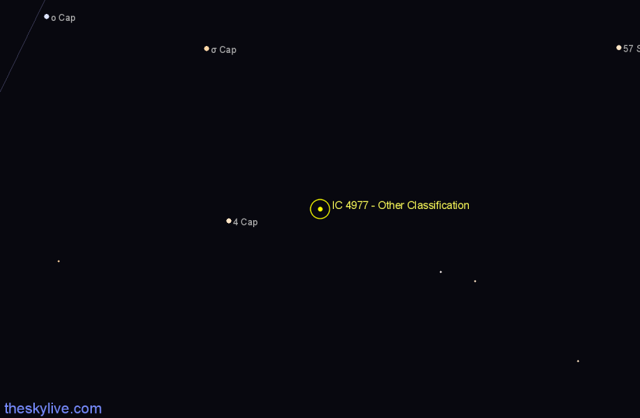 Finder chart IC 4977 - Other Classification in Capricornus star