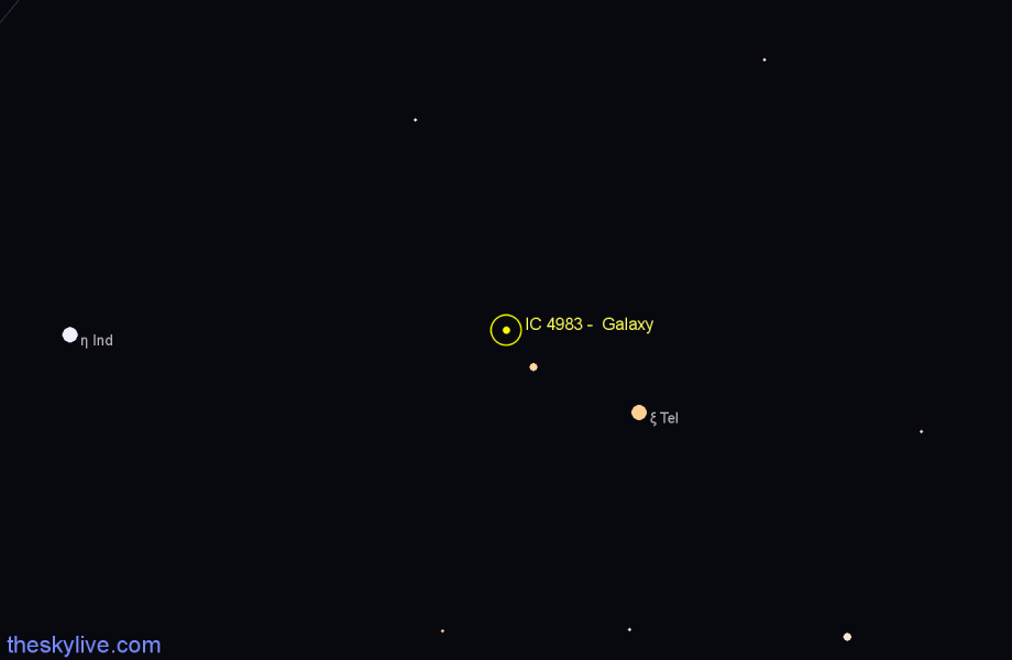 Finder chart IC 4983 -  Galaxy in Telescopium star