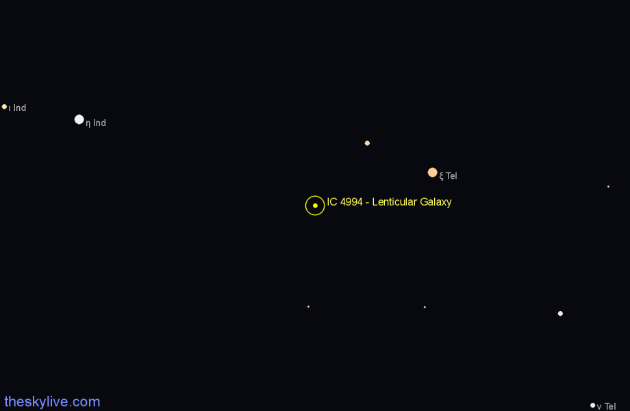 Finder chart IC 4994 - Lenticular Galaxy in Telescopium star