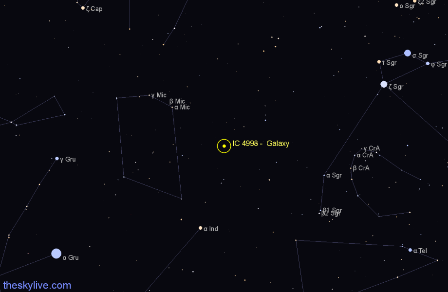 Finder chart IC 4998 -  Galaxy in Sagittarius star