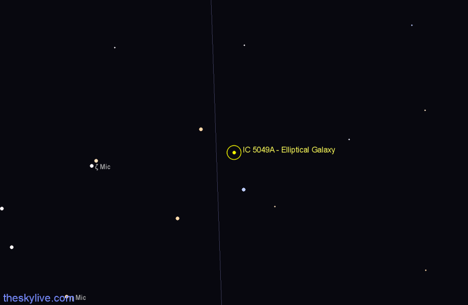 Finder chart IC 5049A - Elliptical Galaxy in Microscopium star