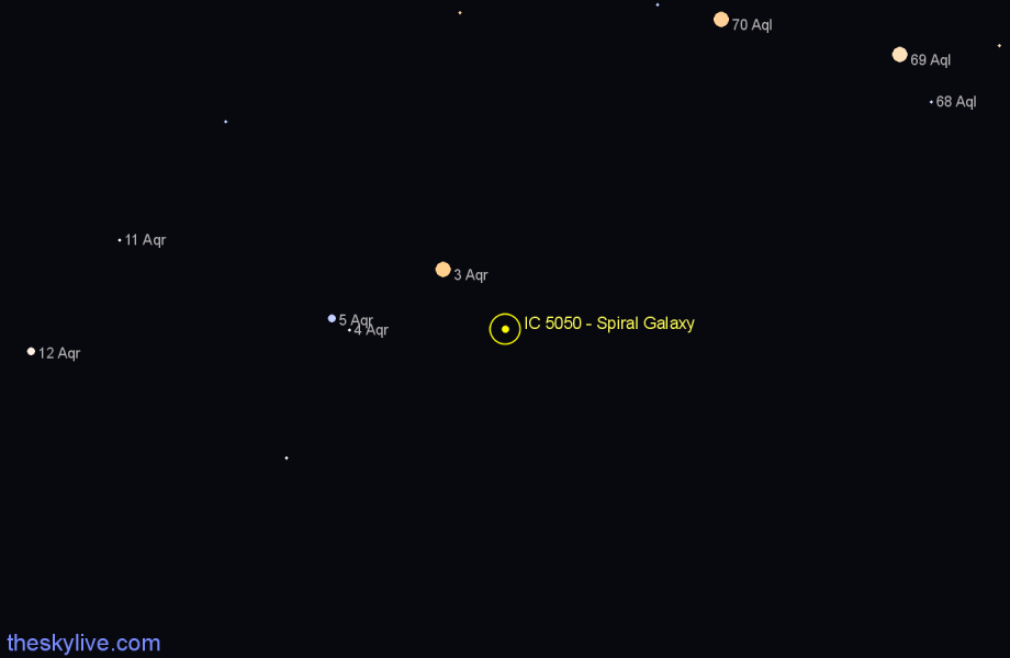 Finder chart IC 5050 - Spiral Galaxy in Aquarius star