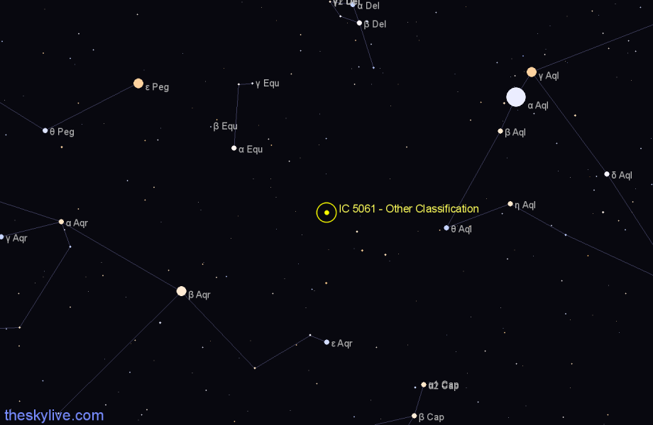 Finder chart IC 5061 - Other Classification in Aquarius star