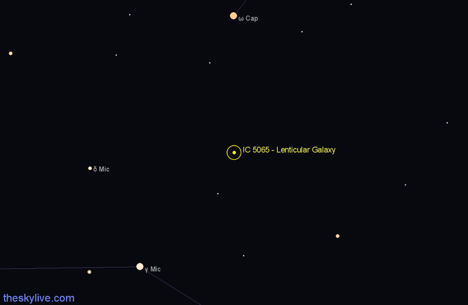 Finder chart IC 5065 - Lenticular Galaxy in Microscopium star
