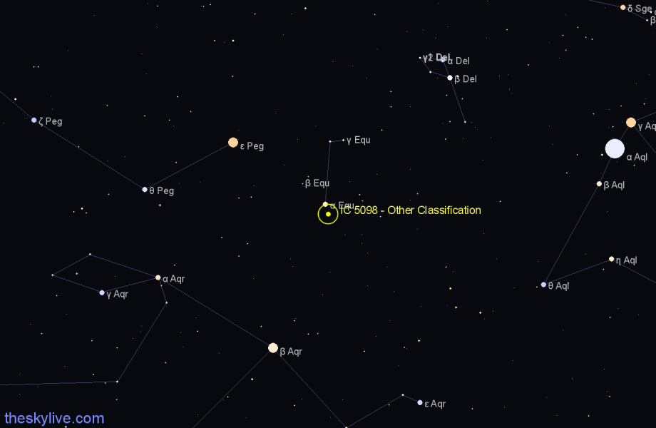 Finder chart IC 5098 - Other Classification in Equuleus star