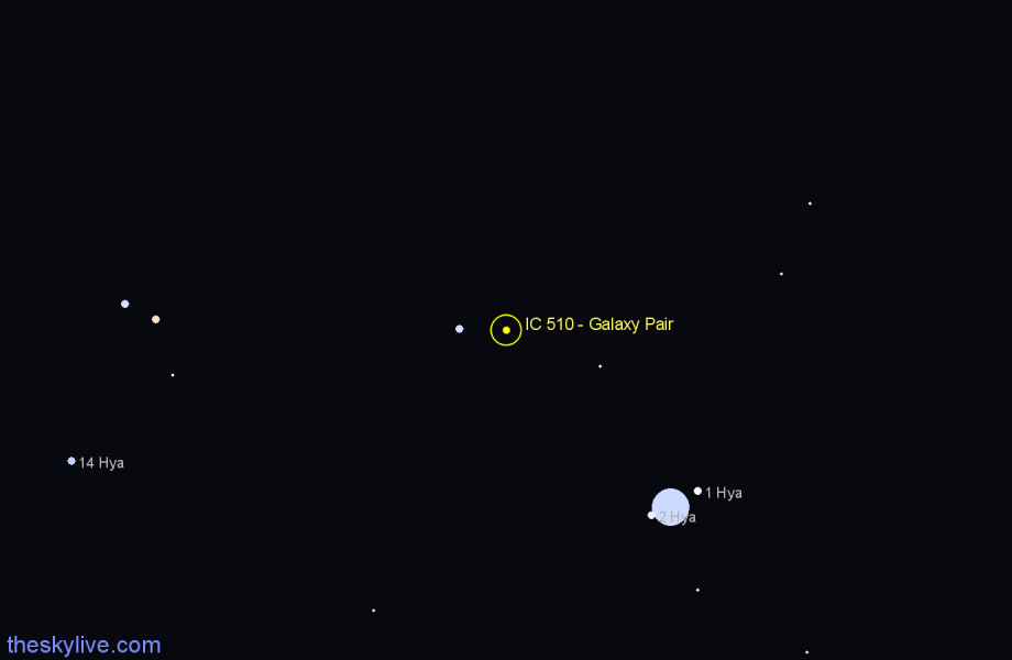 Finder chart IC 510 - Galaxy Pair in Hydra star