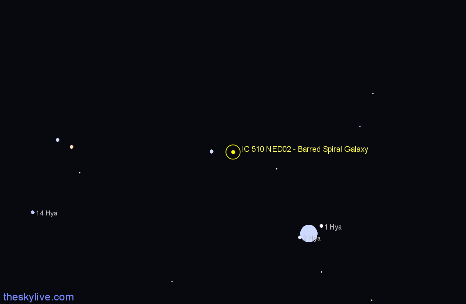 Finder chart IC 510 NED02 - Barred Spiral Galaxy in Hydra star