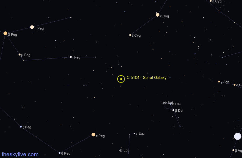 Finder chart IC 5104 - Spiral Galaxy in Pegasus star