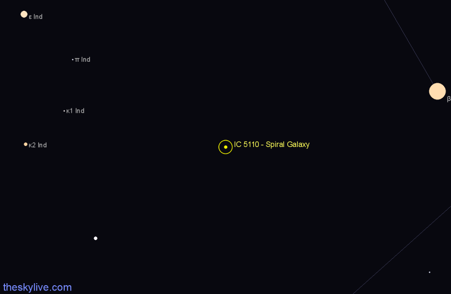 Finder chart IC 5110 - Spiral Galaxy in Indus star