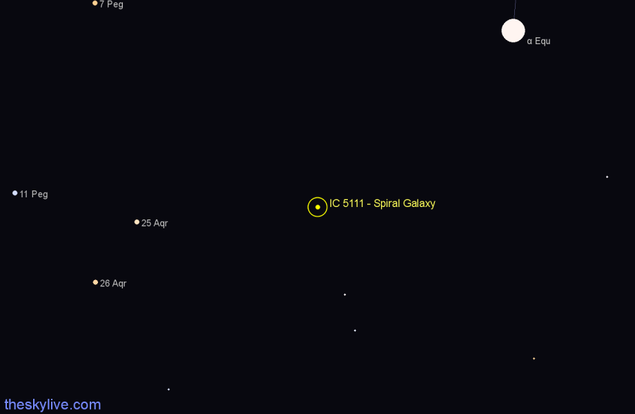 Finder chart IC 5111 - Spiral Galaxy in Pegasus star