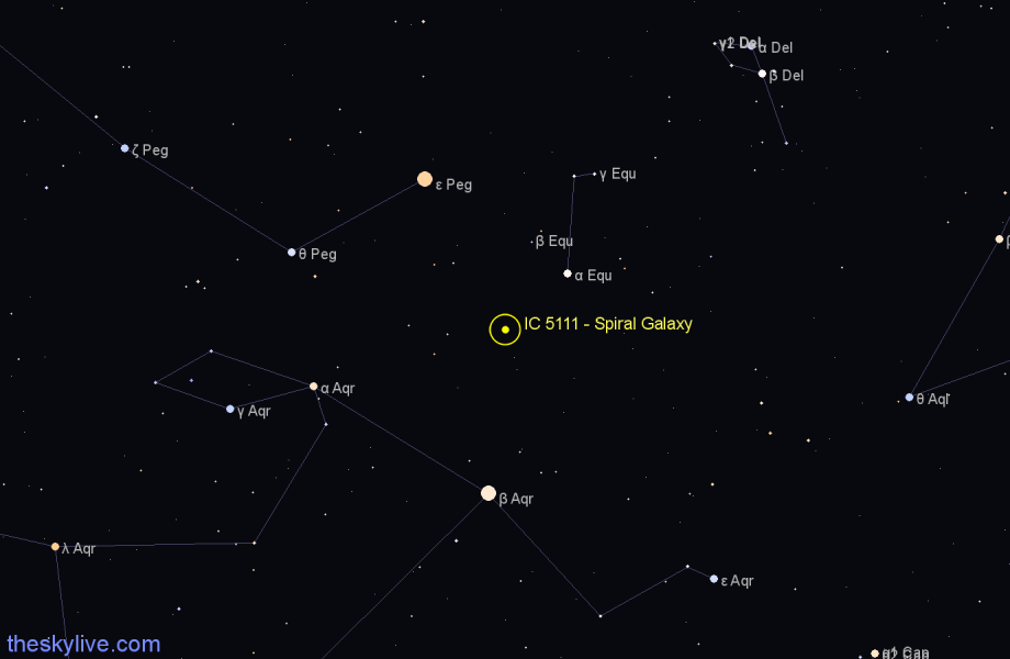 Finder chart IC 5111 - Spiral Galaxy in Pegasus star