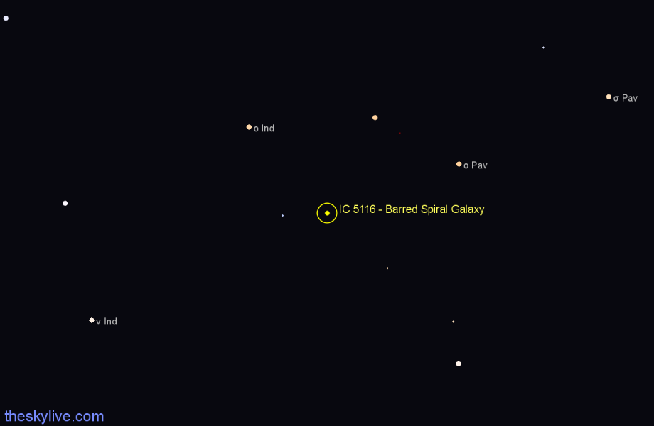 Finder chart IC 5116 - Barred Spiral Galaxy in Indus star