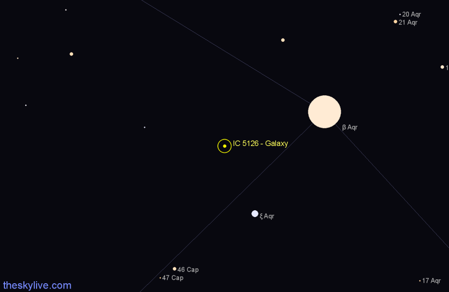 Finder chart IC 5126 - Galaxy in Aquarius star