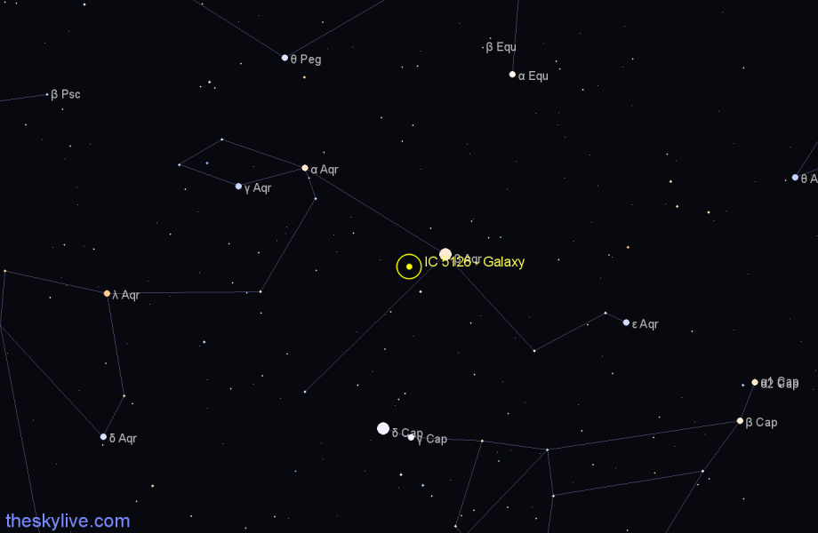 Finder chart IC 5126 - Galaxy in Aquarius star