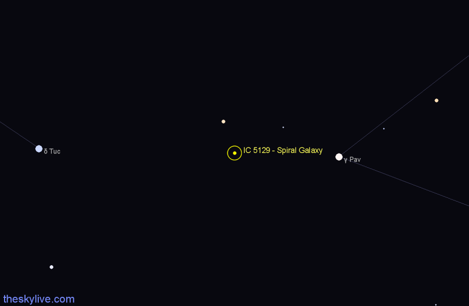 Finder chart IC 5129 - Spiral Galaxy in Indus star