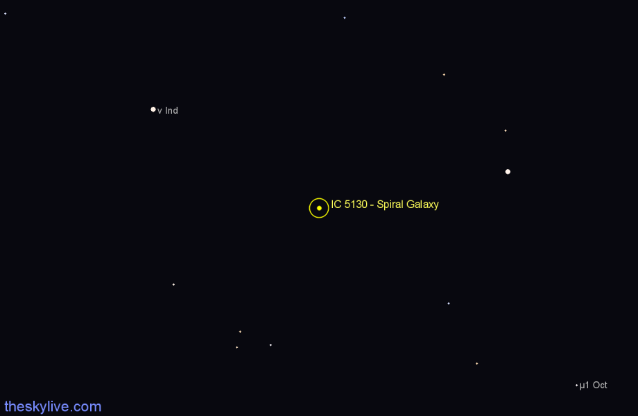 Finder chart IC 5130 - Spiral Galaxy in Indus star