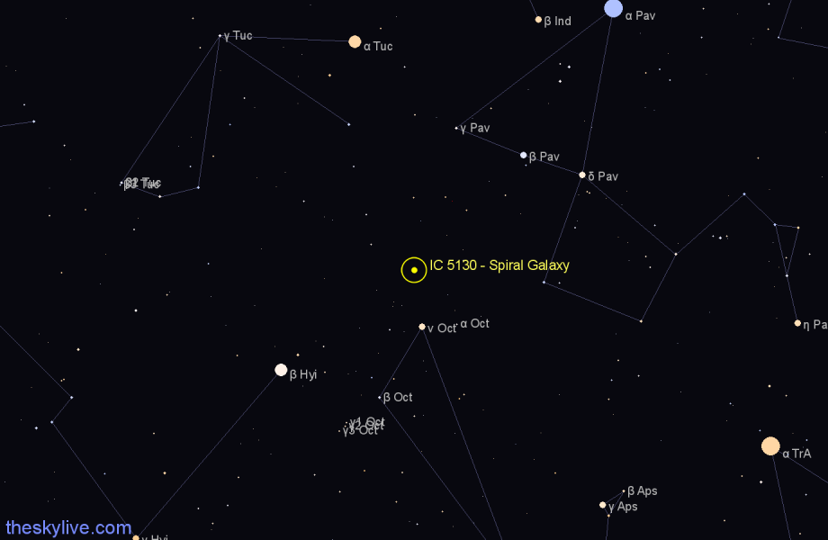 Finder chart IC 5130 - Spiral Galaxy in Indus star