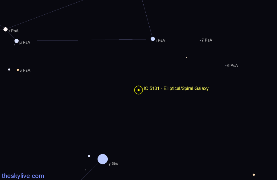 Finder chart IC 5131 - Elliptical/Spiral Galaxy in Piscis Austrinus star