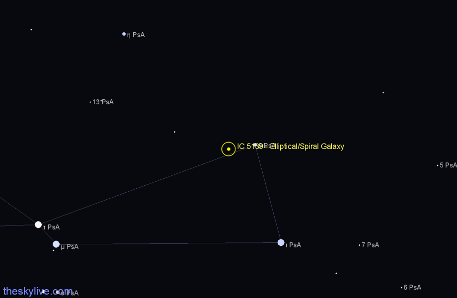 Finder chart IC 5139 - Elliptical/Spiral Galaxy in Piscis Austrinus star