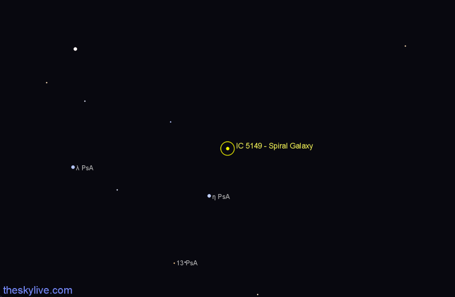 Finder chart IC 5149 - Spiral Galaxy in Piscis Austrinus star