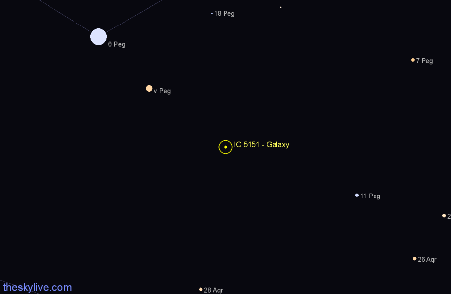 Finder chart IC 5151 - Galaxy in Pegasus star