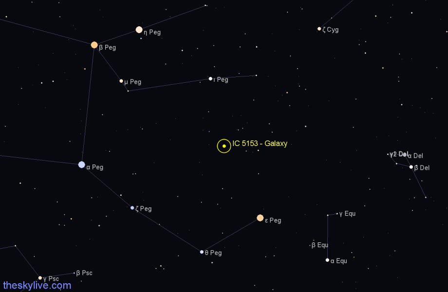 Finder chart IC 5153 - Galaxy in Pegasus star