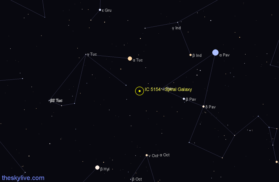 Finder chart IC 5154 - Spiral Galaxy in Indus star