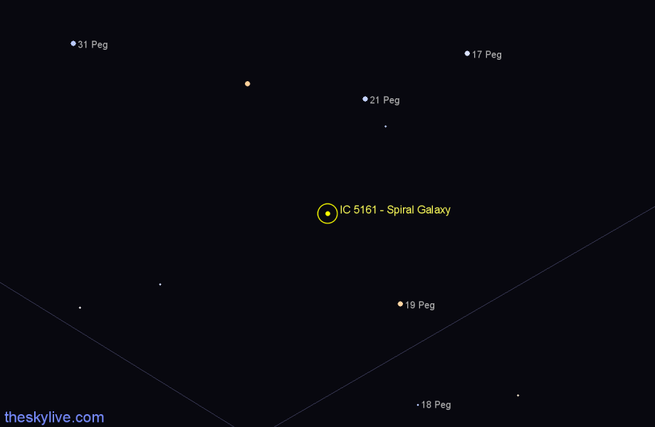 Finder chart IC 5161 - Spiral Galaxy in Pegasus star