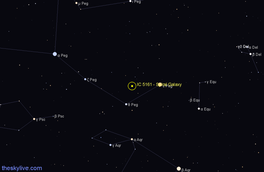 Finder chart IC 5161 - Spiral Galaxy in Pegasus star