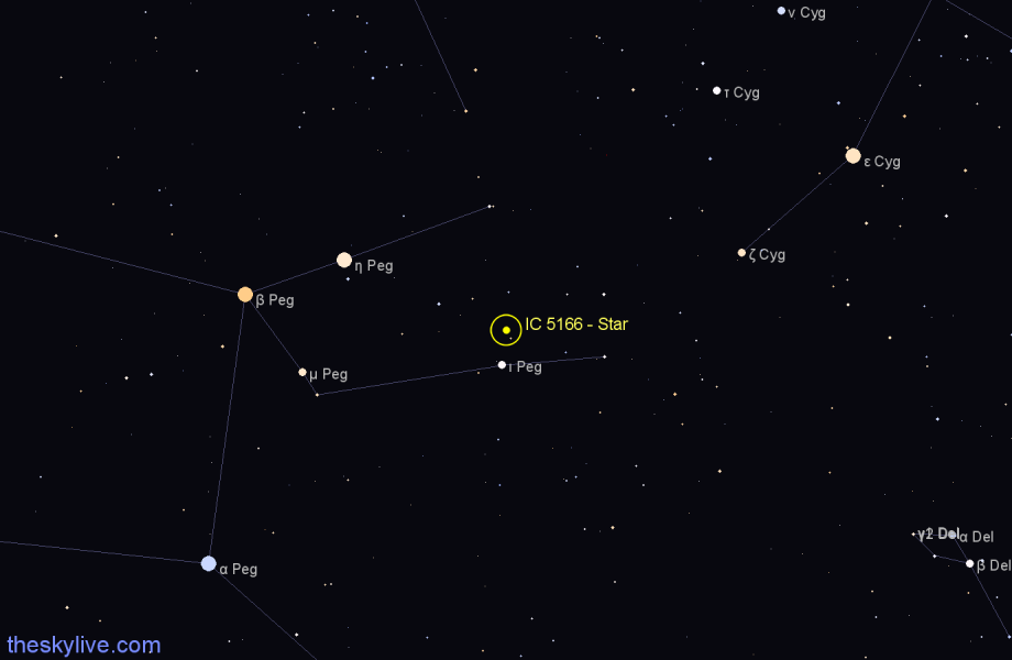 Finder chart IC 5166 - Star in Pegasus star