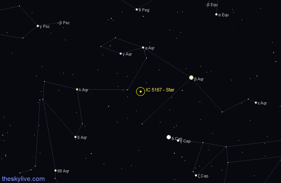Finder chart IC 5167 - Star in Aquarius star