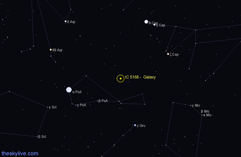 Finder chart IC 5168 -  Galaxy in Piscis Austrinus star
