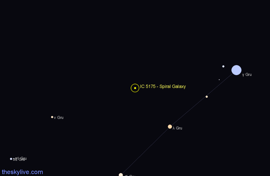 Finder chart IC 5175 - Spiral Galaxy in Grus star