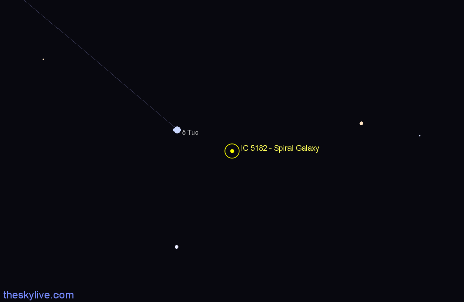 Finder chart IC 5182 - Spiral Galaxy in Tucana star